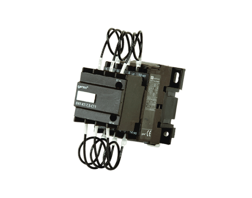 Capacitor duty contactor with damping resistors